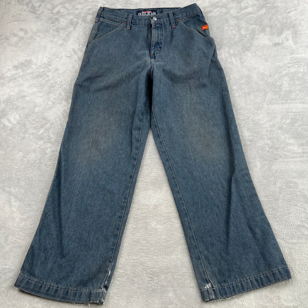 Quiksilver VTG Y2K Baggy Wide Leg Carpenter Jeans 30x30 Blue Streetwear Skate